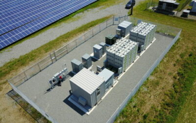 1MWh battery storage system based on zinc-air technology from Eos Energy Enterprises at a wastewater treatment plant in 2017 in Caldwell, New Jersey. Image: Eos