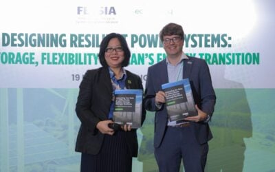 FESSIA CEO & founder Liming Qiao (left) launches the report at Ecosperity Week 2026, hosted by investment manager Temasek in Singapore. Image: FESSIA
