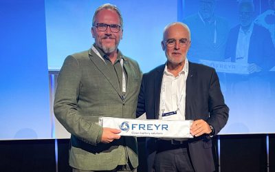 FREYR CEO Tom Jensen (left) and Nidec energy and infrastructure division president Laurent Demortier. Image: FREYR Battery.