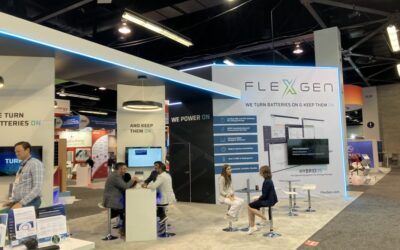 FlexGen's exhibition stand at the RE+ trade show in Anaheim, California, September 2024. Image: Andy Colthorpe / Solar Media