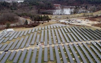 Massachusetts' SMART solar programme has supported solar-plus-storage projects like the one pictured above at a former landfill site in Amesbury. Image: Kearsage.