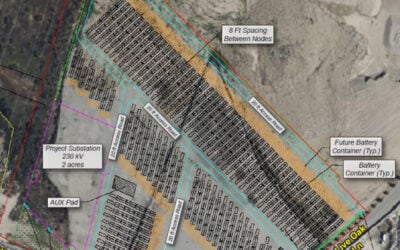 Outline plan of Aypa Power's Gabriel Battery Storage project, as shown at a July meeting of the board of directors at Peninsula Clean Energy. Image: Aypa Power / Peninsula Clean Energy