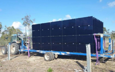 PV modules ready for installation at one of Genex's now-completed solar PV plants. Image: Genex Power.