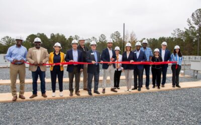 Ribbon cutting for the Mossy Branch battery storage project in Talbot County, Georgia. Image: Georgia Power