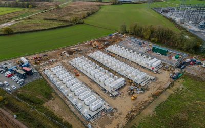 Harmony Energy's Pillswood project in northern England. At 196MWh it is the largest capacity BESS in Europe so far. Image: Harmony Energy.