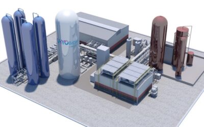 Computer rendering of UK company Highview Power's grid-scale CRYOBattery liquid air energy storage system, designed for applications including long-duration use cases. Image: Highview Power