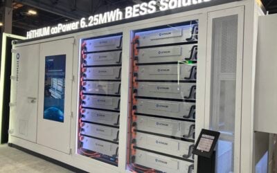 Hithium ∞Power 6.25MWh BESS display unit at RE+ 2025 in Las Vegas, US, September 2025. Image: Andy Colthorpe / Solar Media