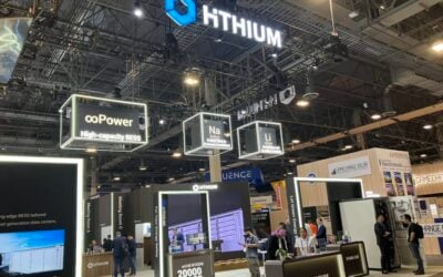 Hithium at last week's RE+ solar PV, energy storage and EV trade show in Las Vegas, US. Image: Andy Colthorpe / Solar Media