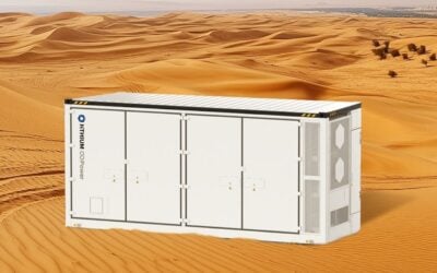 Promotional image for Hithium's ∞Power 6.25MWh Desert Eagle Series BESS. Image: Hithium.