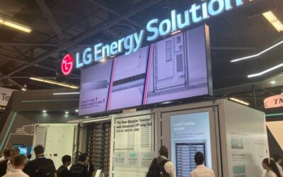 LG Energy Solution at the RE+ clean energy trade event in Anaheim, California, September 2024. Image: Andy Colthorpe / Solar Media