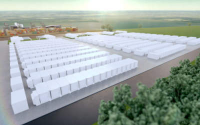 Intergen's Gateway project (rendering shown here) could add another 900MWh to the UK's rapidly growing BESS capacity. Image: InterGen.