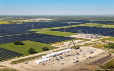An Intersect Power solar-plus-storage project in construction. The IPP's Darden project in Fresno County would feature up to 4,600MWh of battery storage capacity. Image: Intersect Power