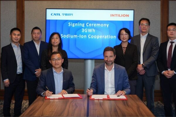 Intilion and CATL announcing their sodium-ion partnership this week. Image: Intilion.