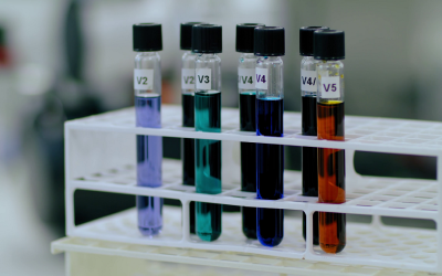 The four states of vanadium used in electrolyte for VRFBs. Image: Invinity Energy Systems.