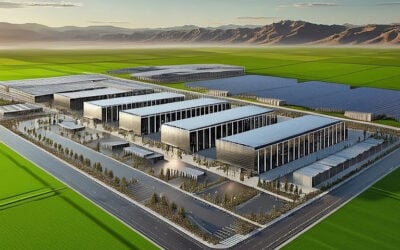 Rendering of the planned  High Performance Compute Data Center Campus in Utah. Image Joule Capital Partners.