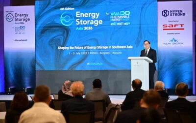Thai Ministry of Energy Energy Policy & Planning Office director-general Wattanapong Kurovat gies his keynote address at Energy Storage Summit Asia 2026. Image: Solar Media