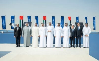 Masdar Abu Dhabi 19GWh The groundbreaking (pictured) was attended by dignitaries including Sheikh Theyab bin Mohamed bin Zayed Al Nahyan. Image: Masdar