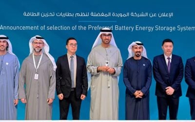 Masdar and CATL executives at the supply partnership announcement in Abu Dhabi, UAE. Image: Masdar