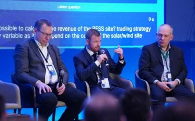 Panelists on the Maximising Returns from Solar and Co-located Storage Projects session on Day 2 of Solar Finance & Investment Europe (SFIE) 2024. Image: Solar Media.