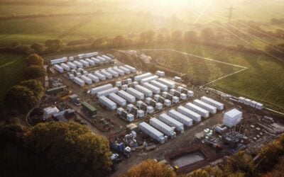 The Minety BESS project, developed by Luminous Energy and at one time the largest BESS in Europe. Image: Shell Energy Europe / Penso Power / Luminous.