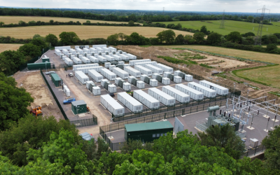 The average UK grid-scale battery project size went from 6MW in 2017 to more than 45MW in 2021. Image: RES Group.