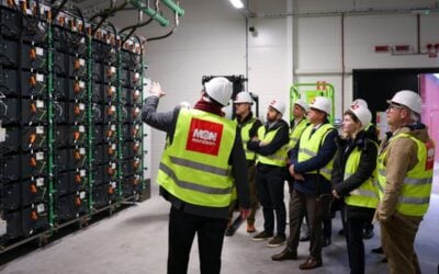 Guests tour Monsson's Eskilstuna Power Reserve project in Sweden, 22 October. Image: Monsson.