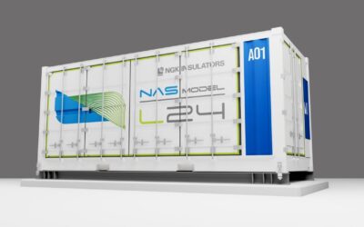 Rendering of the new containerised NAS MODEL L24 battery system. Image: BASF-NGK