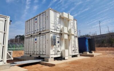 Containerised NAS battery storage system at the KEPCO test site in Naju. Image: NGK Insulators.