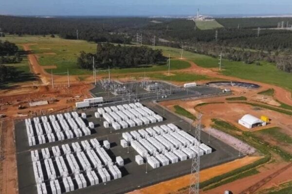 Stage 1 of independent power producer Neoen's Collie Battery project in Western Australia, which uses Tesla Megapacks and went online in October 2024. The second phase recently came online too. Image: Neoen.
