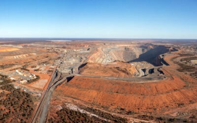 Aerial View on the largest Australian gold mine in Kalgoorlie-Boulder Western Australia