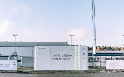 Northvolt
might be best known as a cell manufacturer for the automotive industry, but it’s also a producer of whole battery systems for two distinct market segments: Indus- trial and Grid. Image: Northvolt.