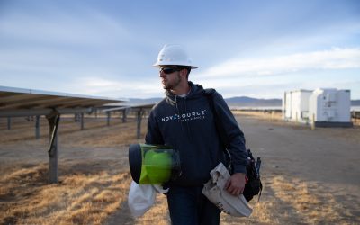 A NovaSource service professional at a renewable energy site. Image: NovaSource.