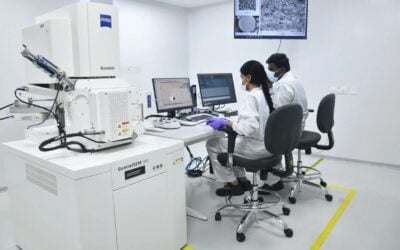 Ola Electric battery researchers. The early-mover manufacturer will reach 6GWh of annual cell production capacity , including NMC and LFP technologies, by the end of this quarter. Image: Ola Electric