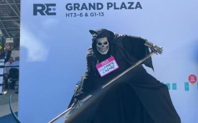 With record-breaking outside temperatures a continuing reminder, developer/integrator On Energy’s marketing tactics brought some grim humour and a sense of urgency to the show. Image: Shizuya Furuno / On Energy