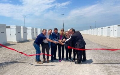 An official celebration was held recently for the commercial operation of Canada's biggest BESS project to date, Oneida Energy Storage, which is 250MW/1,000MWh and recipient of capacity in LT-1. Image: Six Nations of the Grand River via LinkedIn