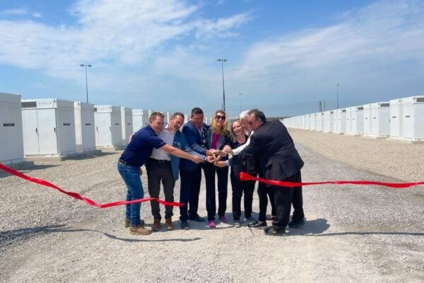 An official celebration was held recently for the commercial operation of Canada's biggest BESS project to date, Oneida Energy Storage, which is 250MW/1,000MWh and recipient of capacity in LT-1. Image: Six Nations of the Grand River via LinkedIn