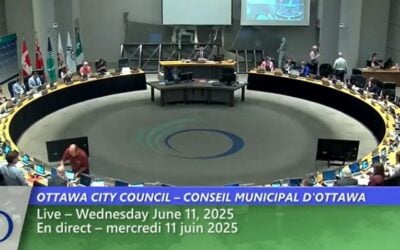 The Ottawa City Council Meeting held 11 June. Image: Ottawa City Council Meeting YouTube screenshot.