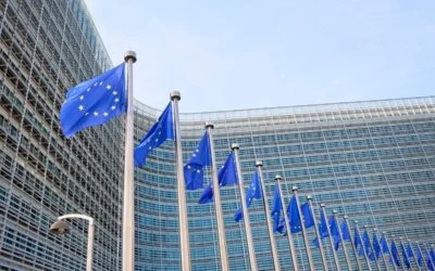 EU flags flown outside the Berlaymont European Parliament building in Brussels, Belgium, in May 2026. Image: © European Union, 202X, licensed under CC BY 4.0