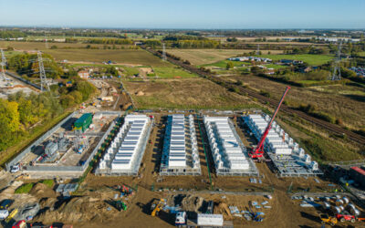 The 196MWh Pillswood BESS project in northern England is the largest of its type in Europe. Image: Harmony Energy.