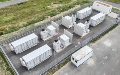 The BESS unit which comprises repurposed batteries from the company's Taycan vehicle.