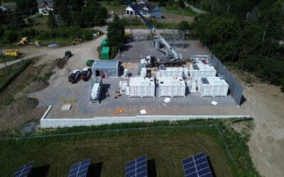 Installation of the company's 4.99MW Cramahe, Ontario project got underway earlier this year. Image: CNW Group/PowerBank Corporation