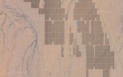 Aerial shot of Primergy's Gemini project, located in Nevada, recently completed, and claimed to be the US' largest single phase co-located solar PV and battery project. Image: Primergy.