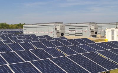 A Dominion Energy pilot BESS project in Virginia, retrofitted at an existing PV plant site. Image: RES.