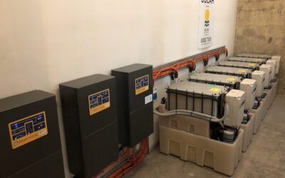Redflow second generation flow battery units at a commercial premises in Australia. Image: Redflow