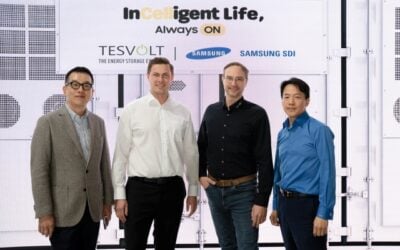 Tesvolt and Samsung SDI executives as the deal was announced this week. Image: Samsung SDI