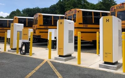 v2g electric school bus highland electric fleets
