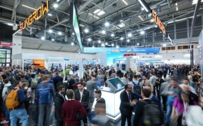 Sungrow's stand at ees Europe in Munich, Germany last month. Image: Sungrow.