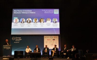 Terralayr's Miko Preuss on a panel at last week's Energy Storage Summit Germany in Stuttgart, Germany. Image: Solar Media