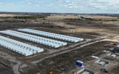 Boralex's separate project, the Hagersville Battery Energy Storage Park, under construction. Image: Boralex.