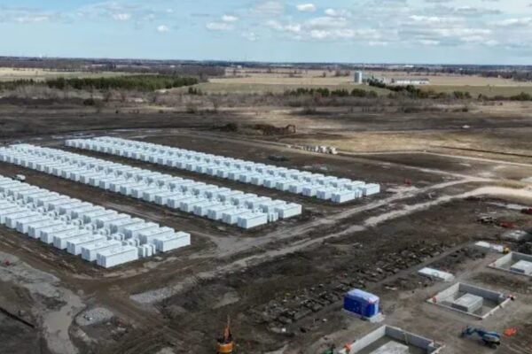 Boralex's separate project, the Hagersville Battery Energy Storage Park, under construction. Image: Boralex.